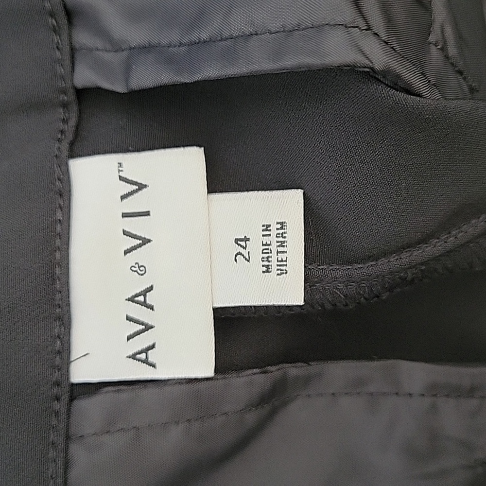 AVA & VIV   WIDE LEG BLACK PANTS/ SIZE 24. - Picture 8 of 9